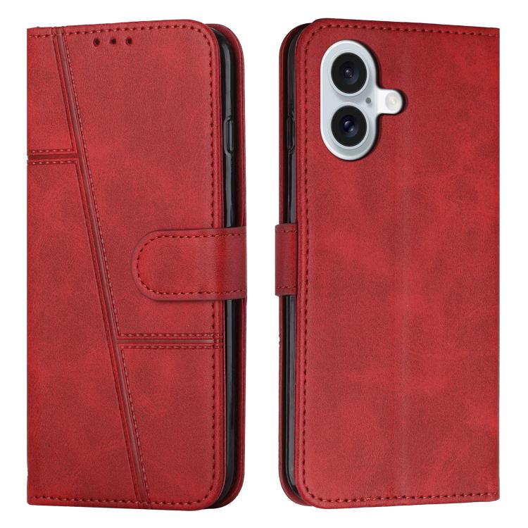 Stitching Calf Texture Buckle Leather Phone Case