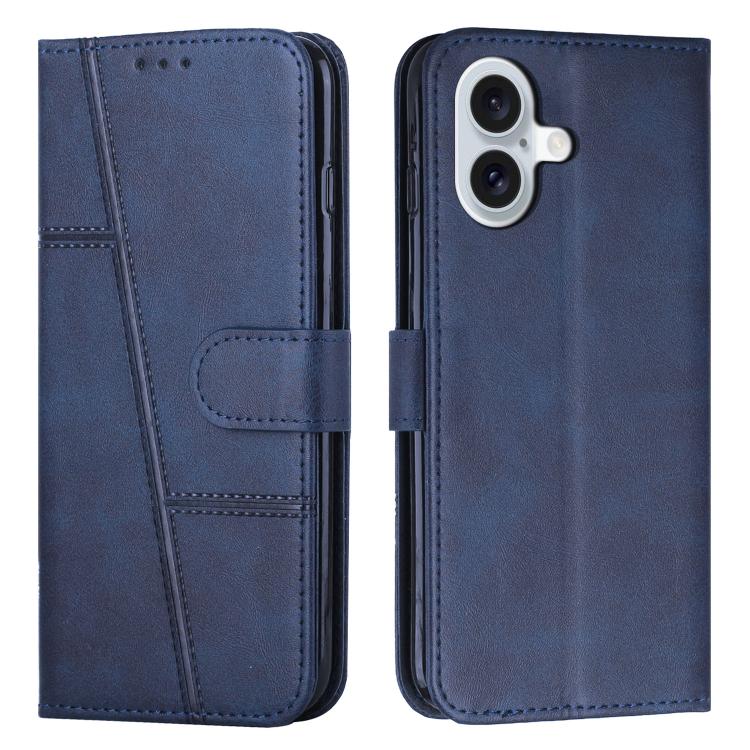 Stitching Calf Texture Buckle Leather Phone Case