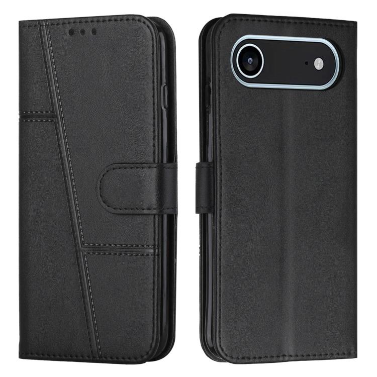 Stitching Calf Texture Buckle Leather Phone Case