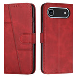 Stitching Calf Texture Buckle Leather Phone Case