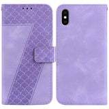 Seven-shaped Embossed Leather Phone Case