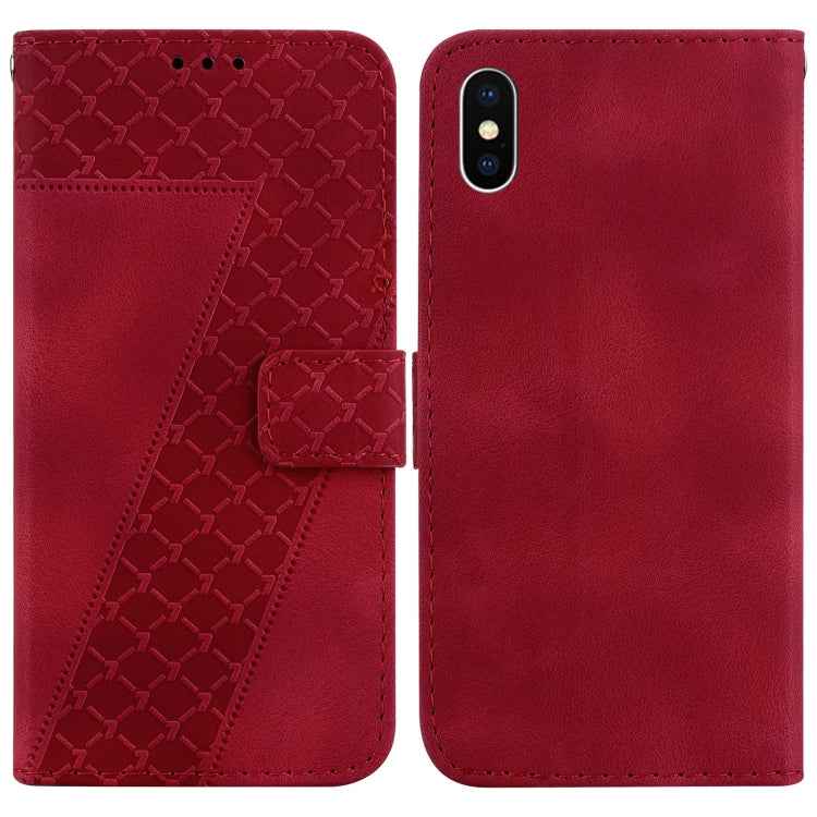 Seven-shaped Embossed Leather Phone Case