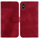 Seven-shaped Embossed Leather Phone Case