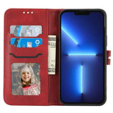 Embossed Happy Cat Pattern Flip Leather Phone Case