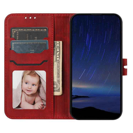 Embossed Happy Cat Pattern Flip Leather Phone Case