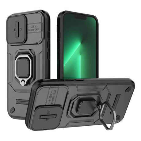 Sliding Camshield TPU + PC Shockproof Phone Case with Holder