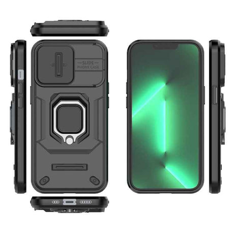Sliding Camshield TPU + PC Shockproof Phone Case with Holder
