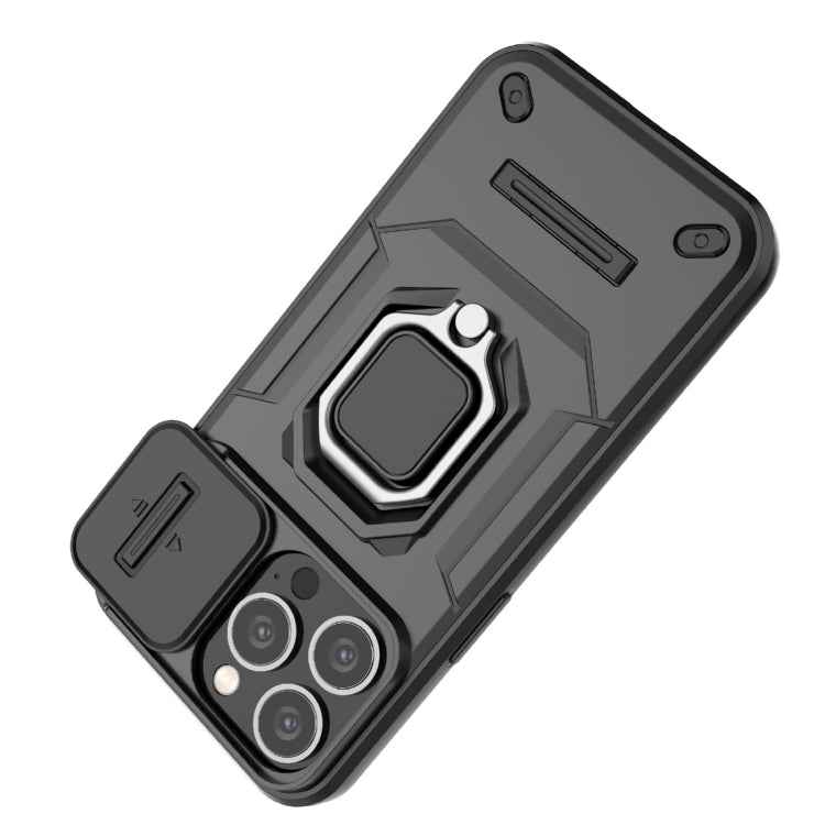 Sliding Camshield TPU + PC Shockproof Phone Case with Holder