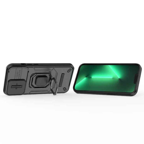 Sliding Camshield TPU + PC Shockproof Phone Case with Holder