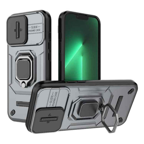 Sliding Camshield TPU + PC Shockproof Phone Case with Holder