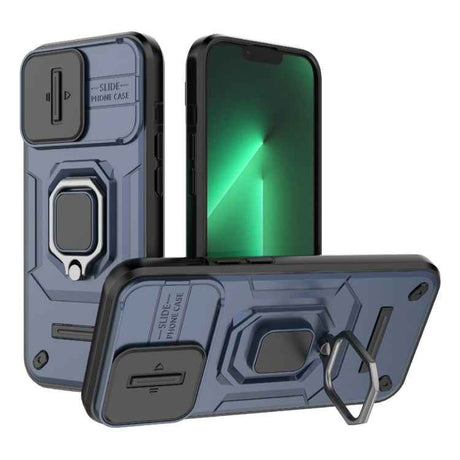 Sliding Camshield TPU + PC Shockproof Phone Case with Holder