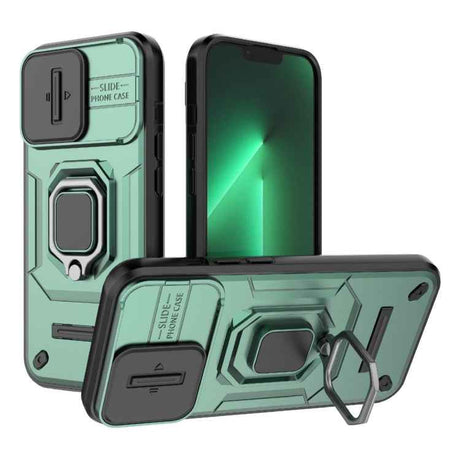 Sliding Camshield TPU + PC Shockproof Phone Case with Holder