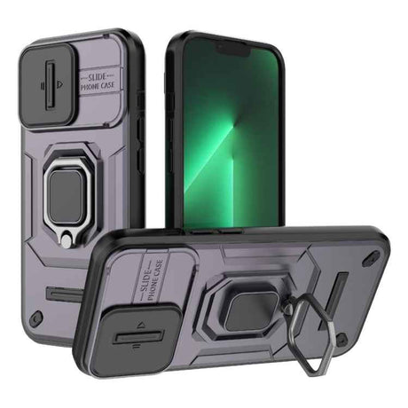 Sliding Camshield TPU + PC Shockproof Phone Case with Holder