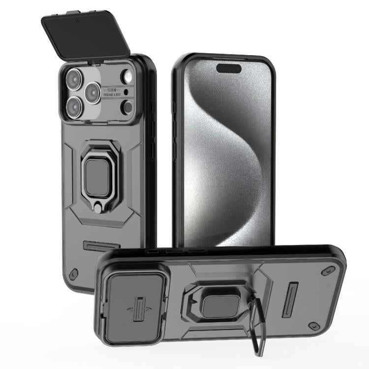 Sliding Camshield TPU + PC Shockproof Phone Case with Holder