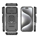Sliding Camshield TPU + PC Shockproof Phone Case with Holder