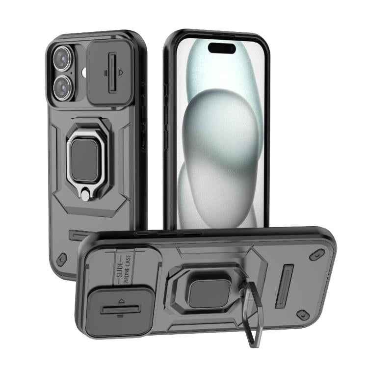 Sliding Camshield TPU + PC Shockproof Phone Case with Holder