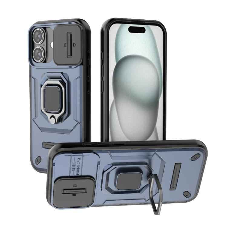 Sliding Camshield TPU + PC Shockproof Phone Case with Holder