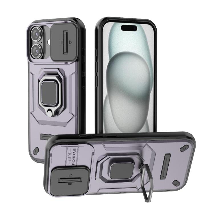 Sliding Camshield TPU + PC Shockproof Phone Case with Holder