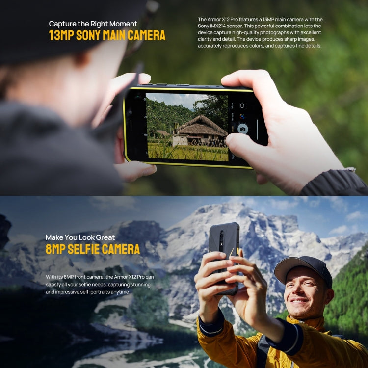 Ulefone Armor X12 Pro, IP68/IP69K Rugged Phone, 5.45 inch, 4GB+64GB, Android 14 MediaTek Helio G36 Octa Core