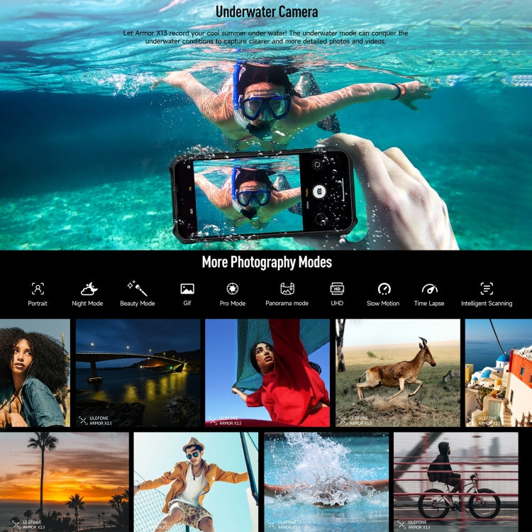 Ulefone Armor X13, IP68/IP69K Rugged Phone, 6GB+64GB, 6.52 inch, Android 13 MediaTek Helio G36 Octa Core
