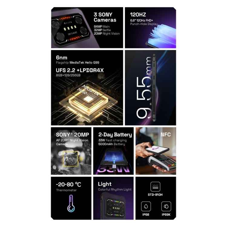 IIIF150 Air1 Ultra,Dual Back Cameras, 8GB+256GB, Face ID Screen Fingerprint Identification, 6.8 inch Android 12.0 MediaTek Helio G99