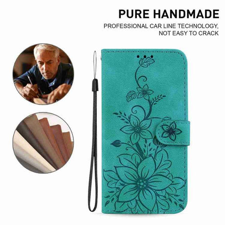 Lily Embossed Leather Phone Case