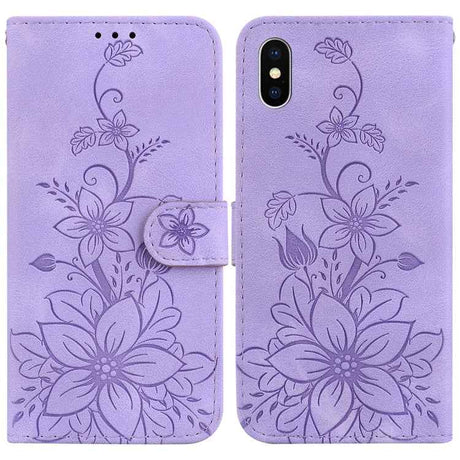 Lily Embossed Leather Phone Case