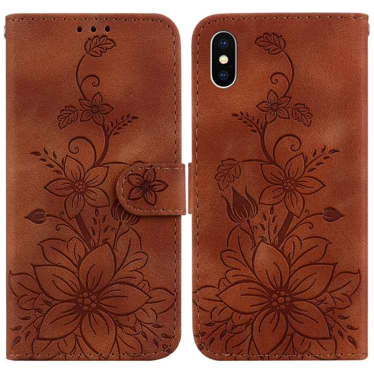 Lily Embossed Leather Phone Case