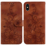Lily Embossed Leather Phone Case