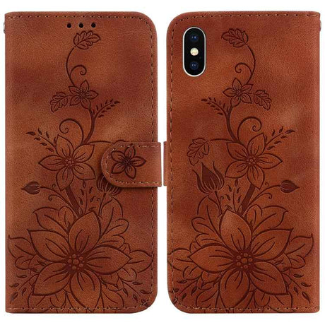Lily Embossed Leather Phone Case