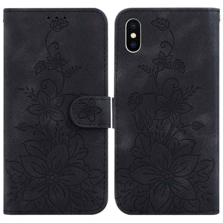Lily Embossed Leather Phone Case