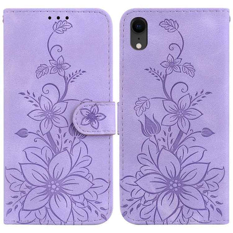 Lily Embossed Leather Phone Case