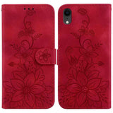 Lily Embossed Leather Phone Case