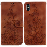 Lily Embossed Leather Phone Case