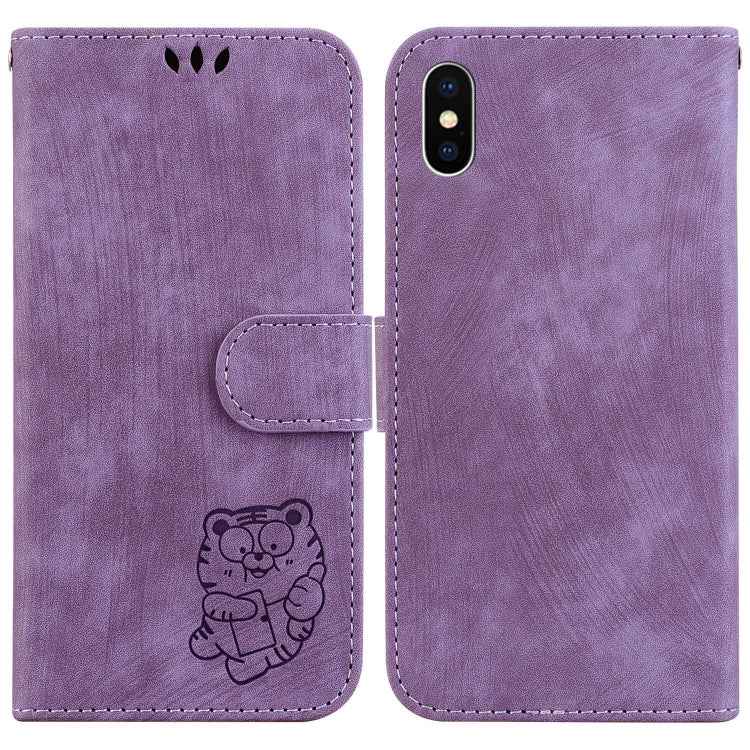 Little Tiger Embossed Leather Phone Case