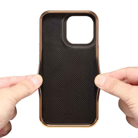 Denior Crocodile Texture Genuine Leather Electroplating Phone Case