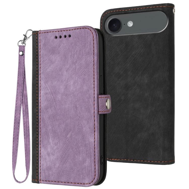 Side Buckle Double Fold Hand Strap Leather Phone Case