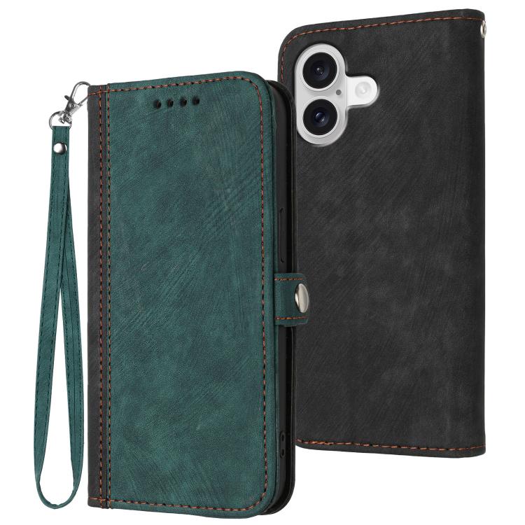 Side Buckle Double Fold Hand Strap Leather Phone Case