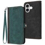 Side Buckle Double Fold Hand Strap Leather Phone Case
