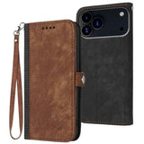 Side Buckle Double Fold Hand Strap Leather Phone Case