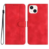 Heart Pattern Skin Feel Leather Phone Case