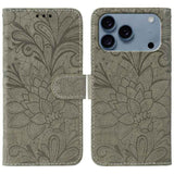 Lace Flower Embossing Flip Leather Phone Case