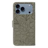 Lace Flower Embossing Flip Leather Phone Case