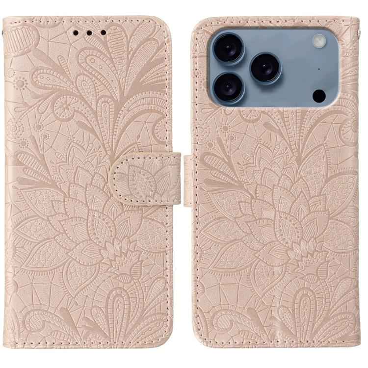 Lace Flower Embossing Flip Leather Phone Case