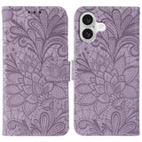 Lace Flower Embossing Flip Leather Phone Case
