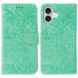 Lace Flower Embossing Flip Leather Phone Case