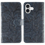 Lace Flower Embossing Flip Leather Phone Case
