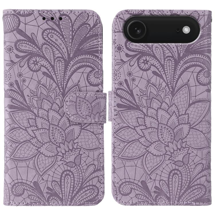 Lace Flower Embossing Flip Leather Phone Case