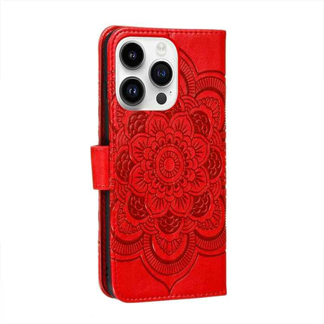 Sun Mandala Embossing Leather Phone Case