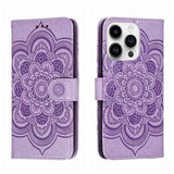 Sun Mandala Embossing Leather Phone Case